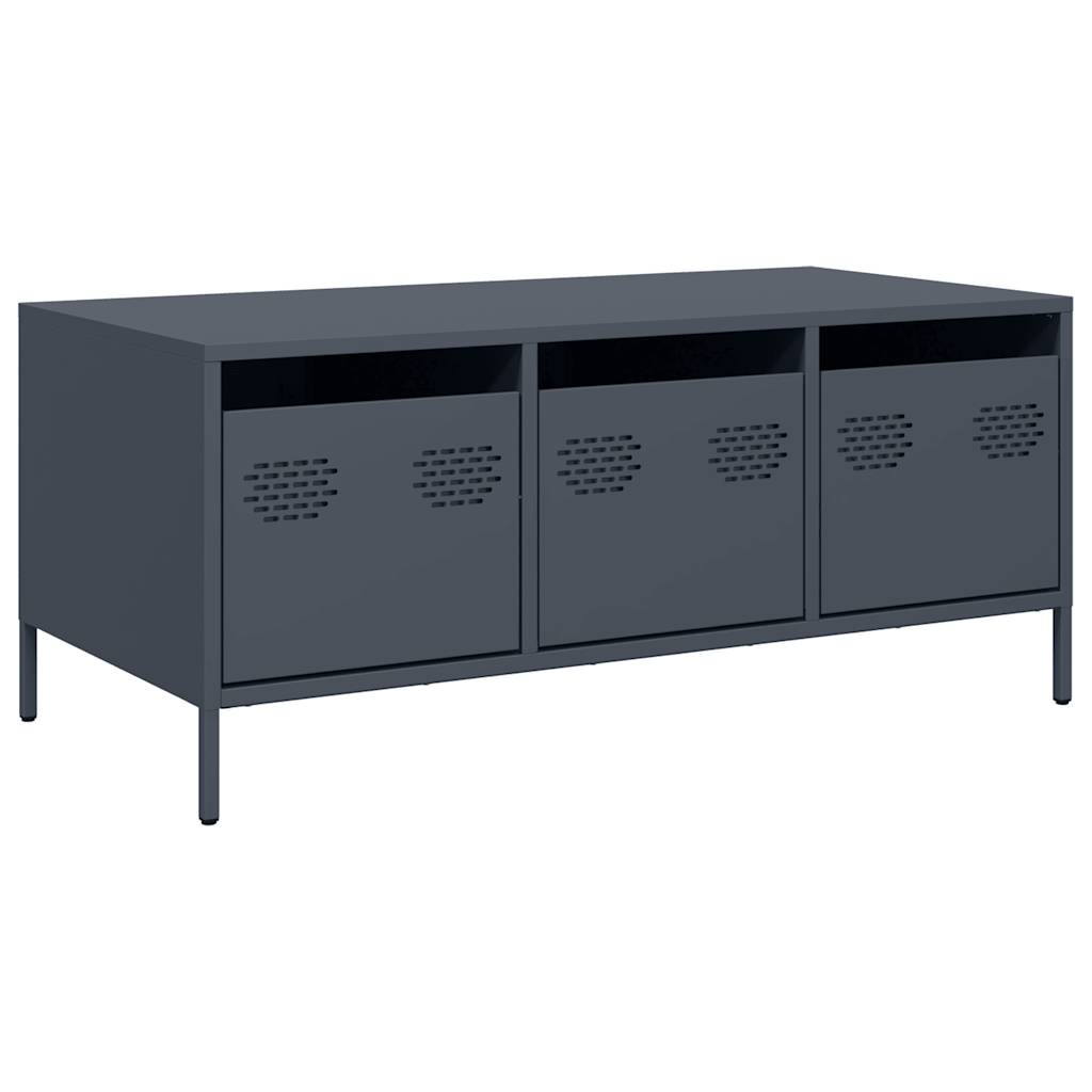 Vidaxl salontafel 101,5x50x43,5 cm koudgewalst staal antracietkleurig