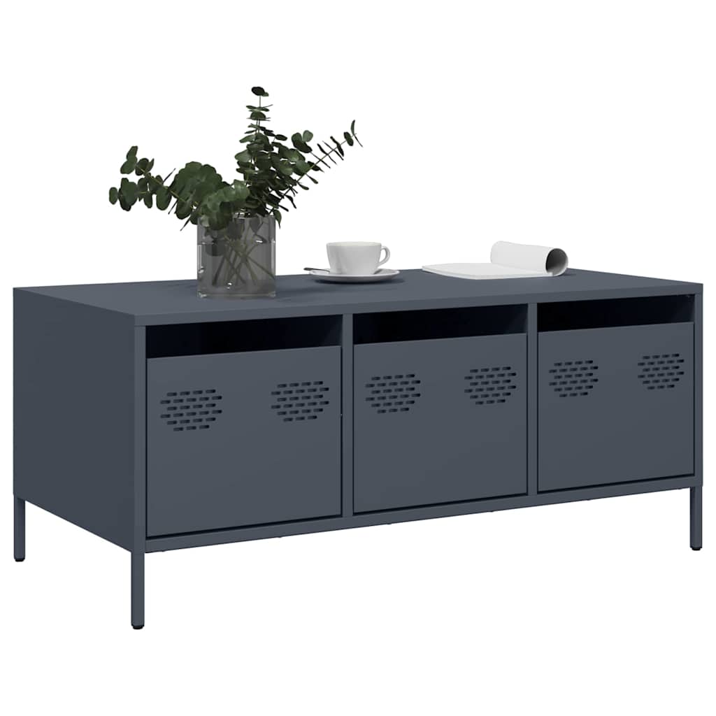Vidaxl salontafel 101,5x50x43,5 cm koudgewalst staal antracietkleurig