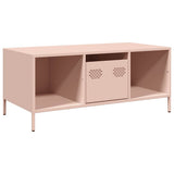 Vidaxl salontafel 101,5x50x43,5 cm koudgewalst staal roze