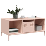 Vidaxl salontafel 101,5x50x43,5 cm koudgewalst staal roze
