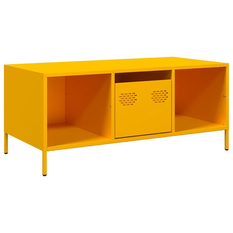 Vidaxl salontafel 101,5x50x43,5 cm koudgewalst staal mosterdgeel