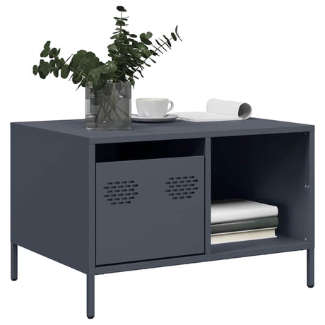 Vidaxl salontafel 68,5x50x43,5 cm koudgewalst staal antracietkleurig