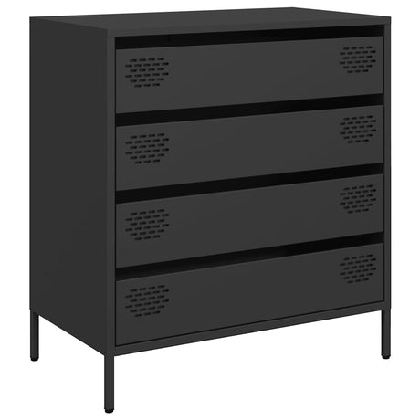 Vidaxl dressoir 68x39x73,5 cm koudgewalst staal zwart