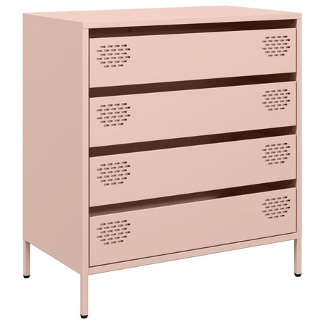 Vidaxl dressoir 68x39x73,5 cm koudgewalst staal roze