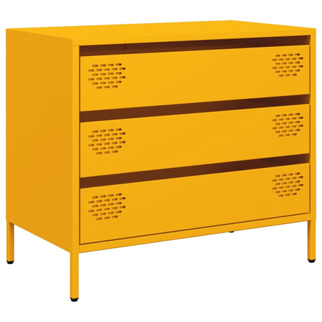 Vidaxl dressoir 68x39x58,5 cm koudgewalst staal mosterdgeel