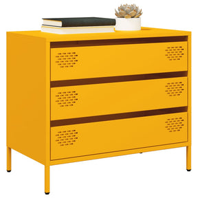 Vidaxl dressoir 68x39x58,5 cm koudgewalst staal mosterdgeel