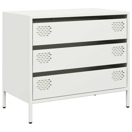 Vidaxl dressoir 68x39x58,5 cm koudgewalst staal wit