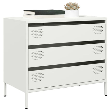 Vidaxl dressoir 68x39x58,5 cm koudgewalst staal wit