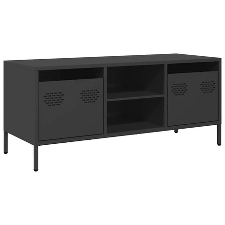 Vidaxl tv-meubel 101,5x39x43,5 cm koudgewalst staal zwart