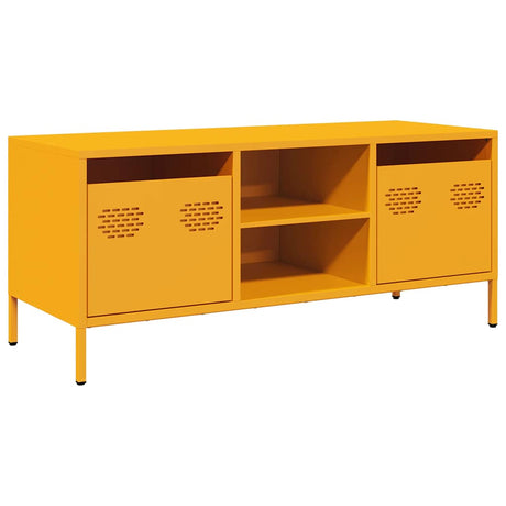 Vidaxl tv-meubel 101,5x39x43,5 cm koudgewalst staal mosterdgeel