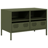 Vidaxl tv-meubel 68x39x43,5 cm koudgewalst staal olijfgroen