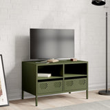 Vidaxl tv-meubel 68x39x43,5 cm koudgewalst staal olijfgroen
