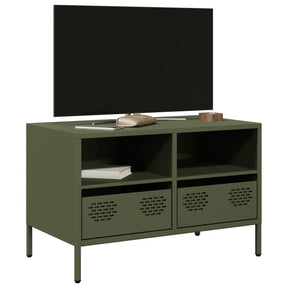 Vidaxl tv-meubel 68x39x43,5 cm koudgewalst staal olijfgroen