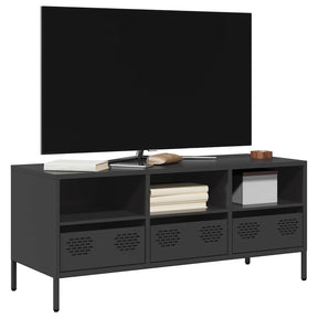 Vidaxl tv-meubel 101,5x39x43,5 cm koudgewalst staal zwart