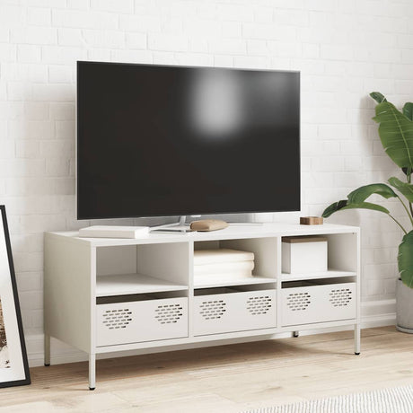 Vidaxl tv-meubel 101,5x39x43,5 cm koudgewalst staal wit