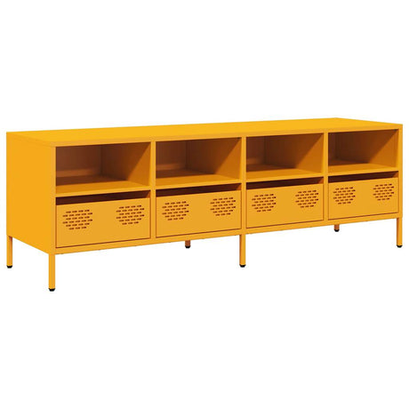 Vidaxl tv-meubel 135x39x43,5 cm koudgewalst staal mosterdgeel