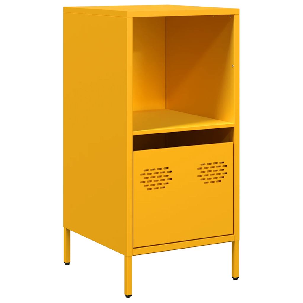 Vidaxl dressoir 35x39x73,5 cm koudgewalst staal mosterdgeel