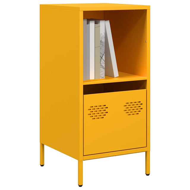 Vidaxl dressoir 35x39x73,5 cm koudgewalst staal mosterdgeel