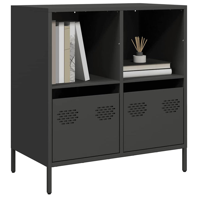 Vidaxl dressoir 68x39x73,5 cm koudgewalst staal zwart