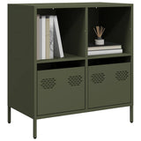 Vidaxl dressoir 68x39x73,5 cm koudgewalst staal olijfgroen