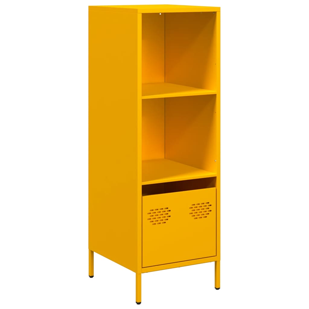 Vidaxl hoge kast 35x39x103,5 cm staal mosterdgeel
