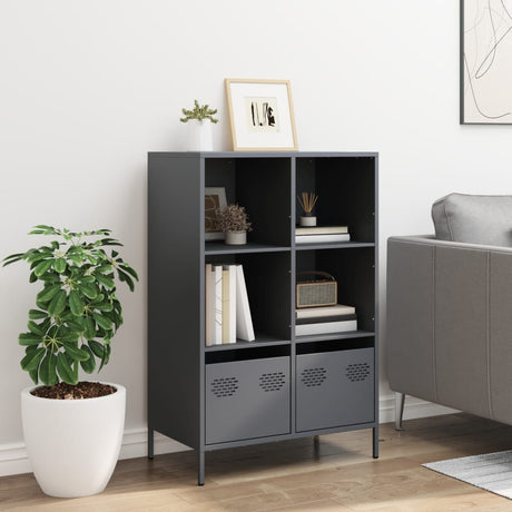 Vidaxl hoge kast 68x39x103,5 cm staal antracietkleurig