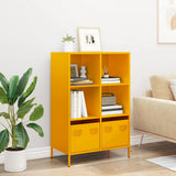 Vidaxl hoge kast 68x39x103,5 cm staal mosterdgeel