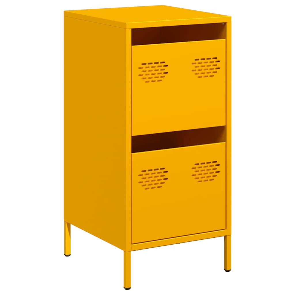 Vidaxl dressoir 35x39x73,5 cm koudgewalst staal mosterdgeel