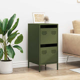 Vidaxl dressoir 35x39x73,5 cm koudgewalst staal olijfgroen