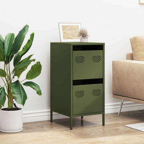 Vidaxl dressoir 35x39x73,5 cm koudgewalst staal olijfgroen