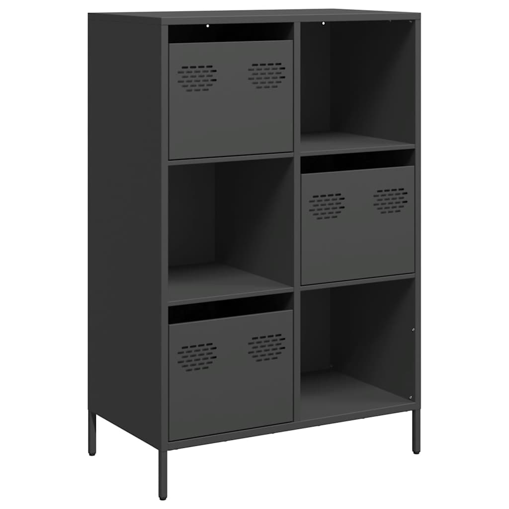 Vidaxl hoge kast 68x39x103,5 cm staal zwart