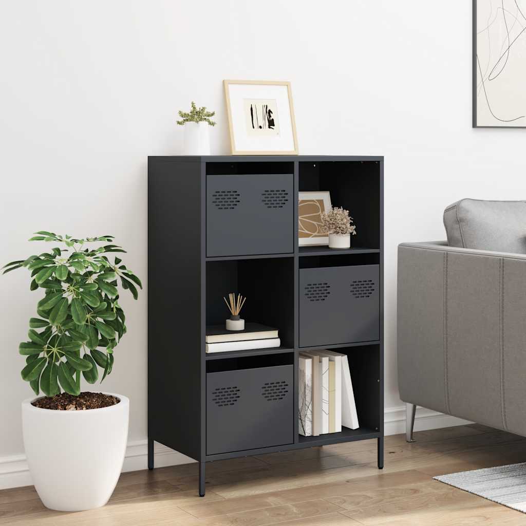 Vidaxl hoge kast 68x39x103,5 cm staal antracietkleurig