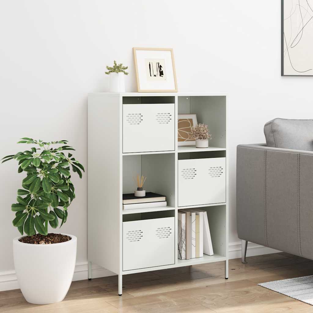 Vidaxl hoge kast 68x39x103,5 cm staal wit