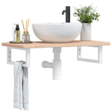 Vidaxl badkamer wandschap staal en massief eikenhout
