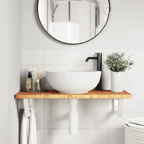 Vidaxl badkamer wandschap staal en massief eikenhout