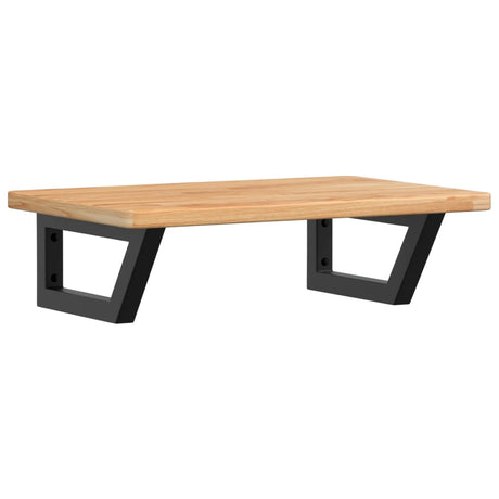 Vidaxl badkamer wandschap staal en massief eikenhout