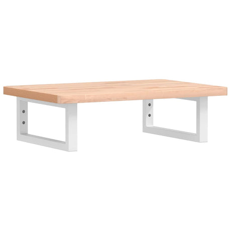 Vidaxl badkamer wandschap staal en massief beukenhout