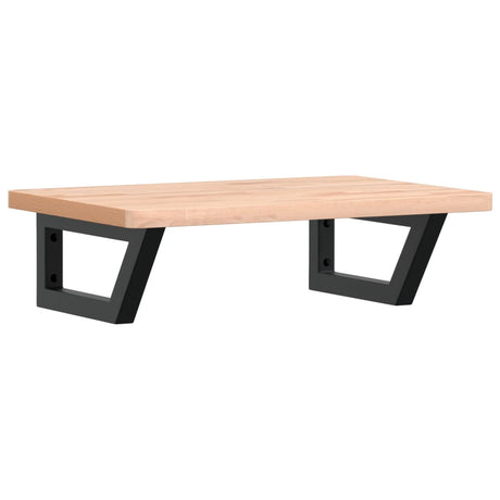 Vidaxl badkamer wandschap staal en massief beukenhout