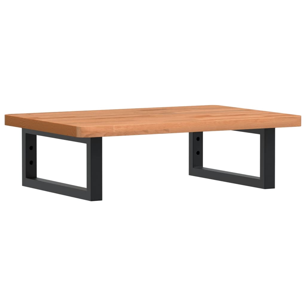 Vidaxl badkamer wandschap staal en massief beukenhout