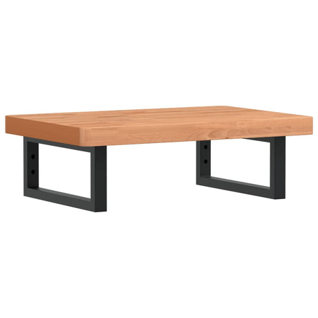 Vidaxl badkamer wandschap staal en massief beukenhout