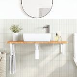Vidaxl badkamer wandschap staal en massief eikenhout