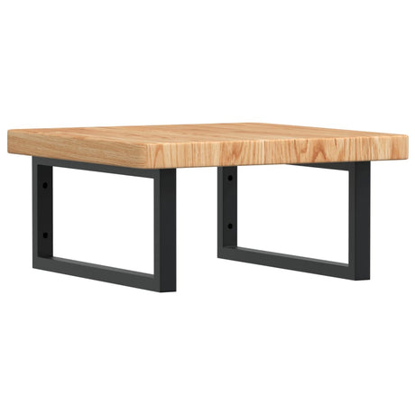 Vidaxl badkamer wandschap staal en massief eikenhout