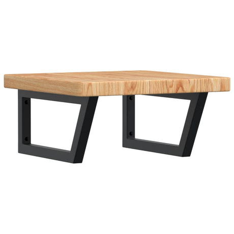 Vidaxl badkamer wandschap staal en massief eikenhout