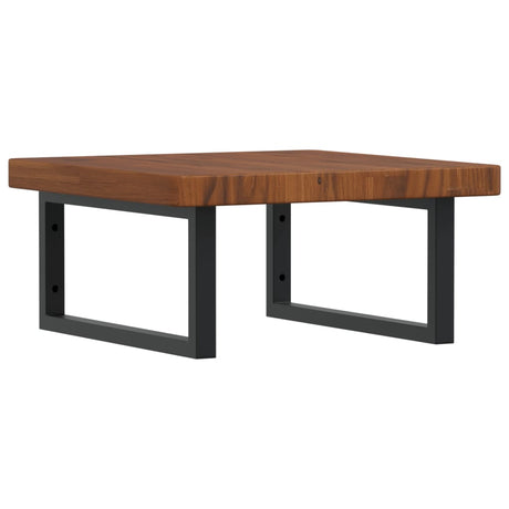 Vidaxl badkamer wandschap staal en massief eikenhout