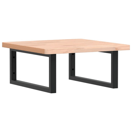 Vidaxl badkamer wandschap staal en massief beukenhout