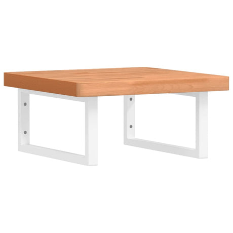 Vidaxl badkamer wandschap staal en massief beukenhout