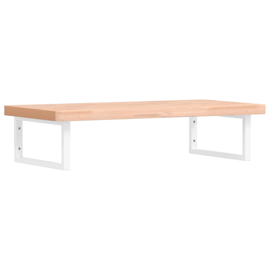 Vidaxl badkamer wandschap staal en massief beukenhout