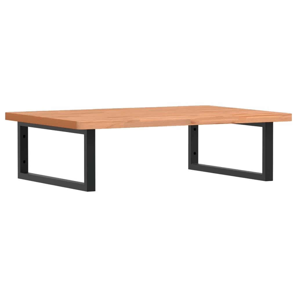 Vidaxl badkamer wandschap staal en massief beukenhout