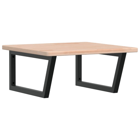 Vidaxl badkamer wandschap staal en massief eikenhout