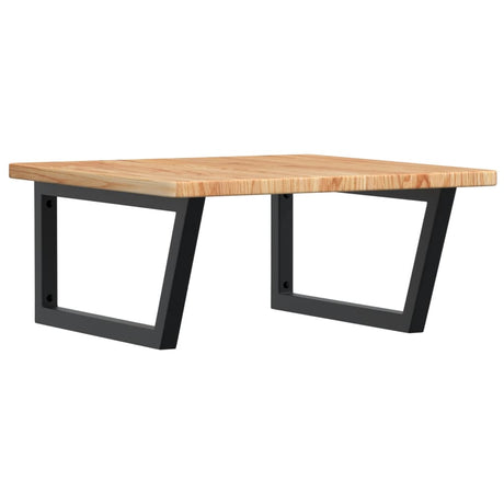 Vidaxl badkamer wandschap staal en massief eikenhout